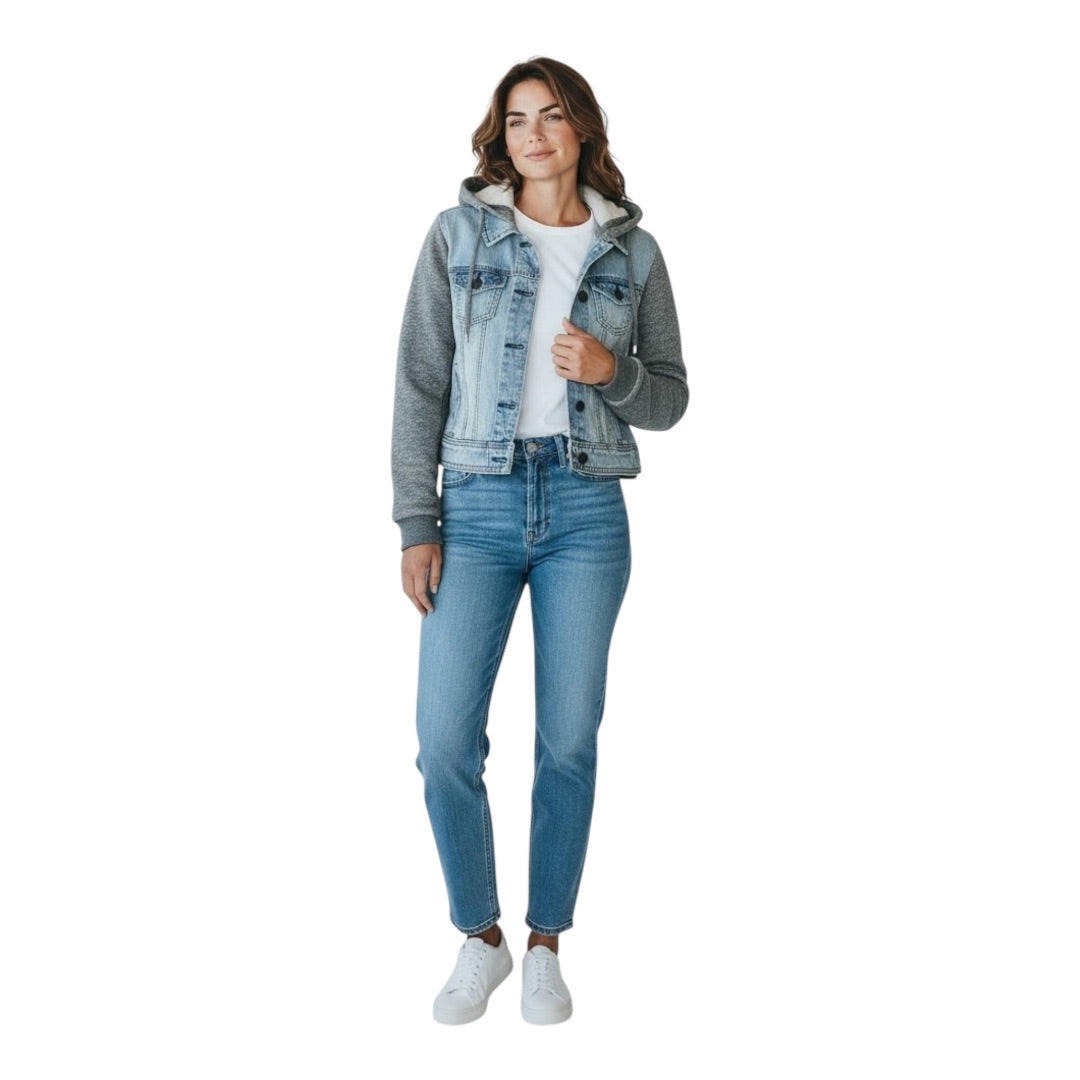 Denim/Grey American Eagle Women-Outerwear, Extra Small